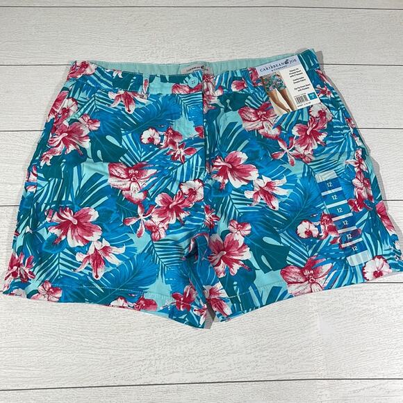 Caribbean Joe & Company Floral Shorts Size 12 NWT - Picture 1 of 7